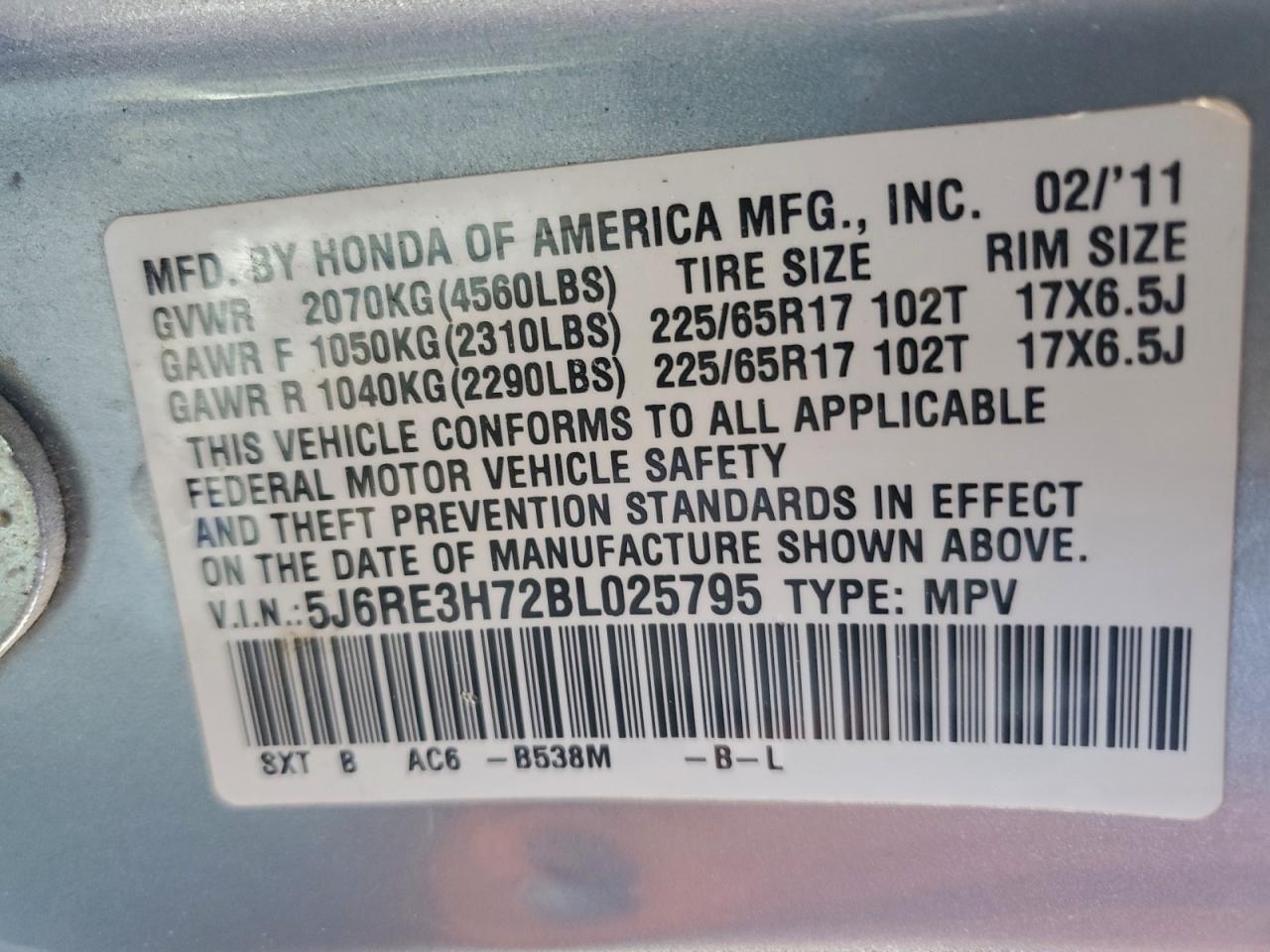 2011 HONDA CR-V