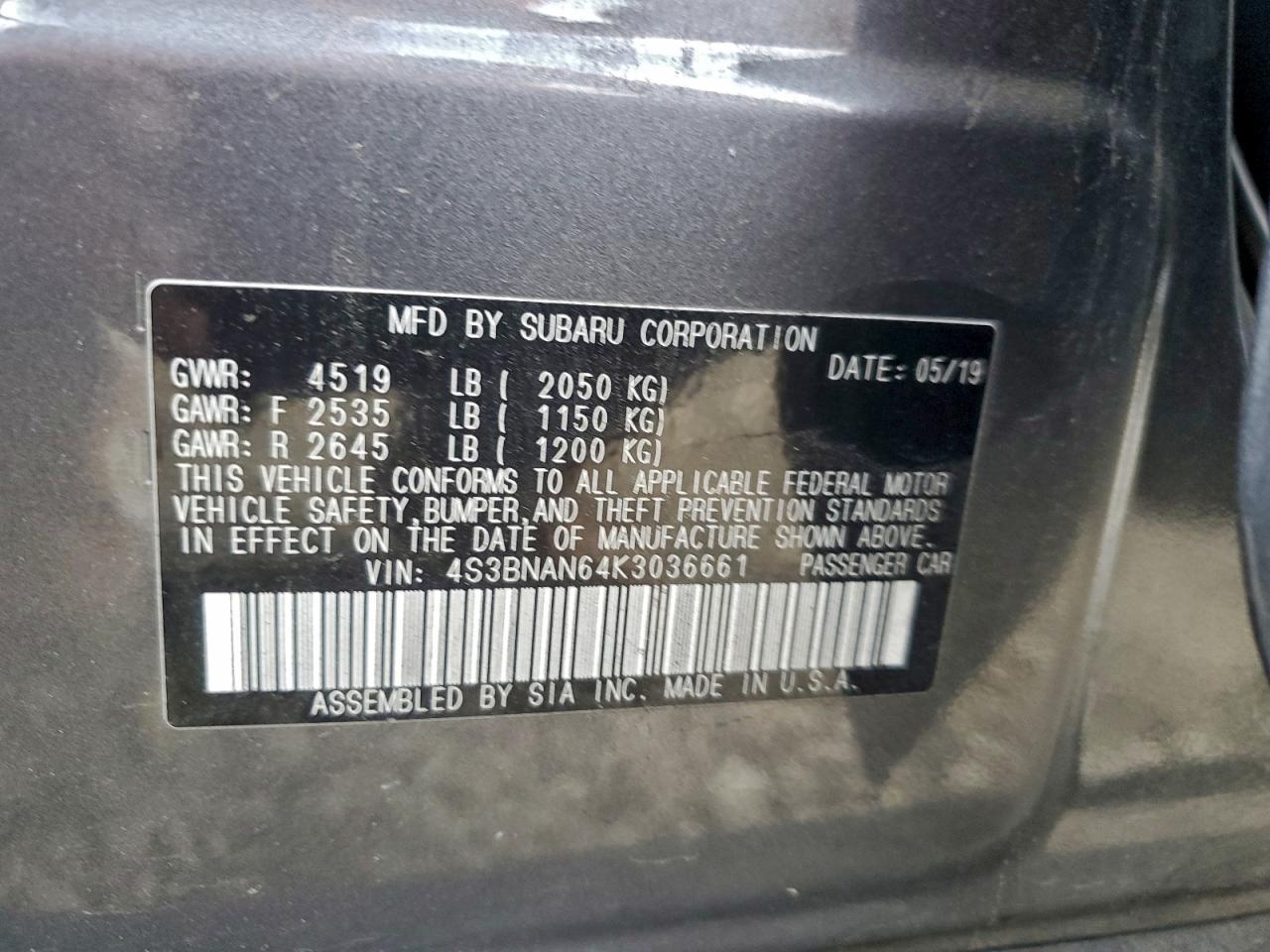 2019 SUBARU Legacy