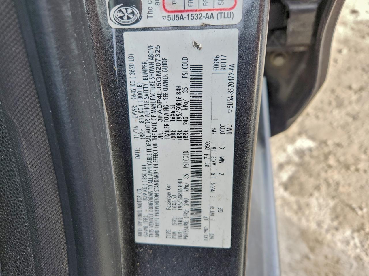 2016 FORD Fiesta