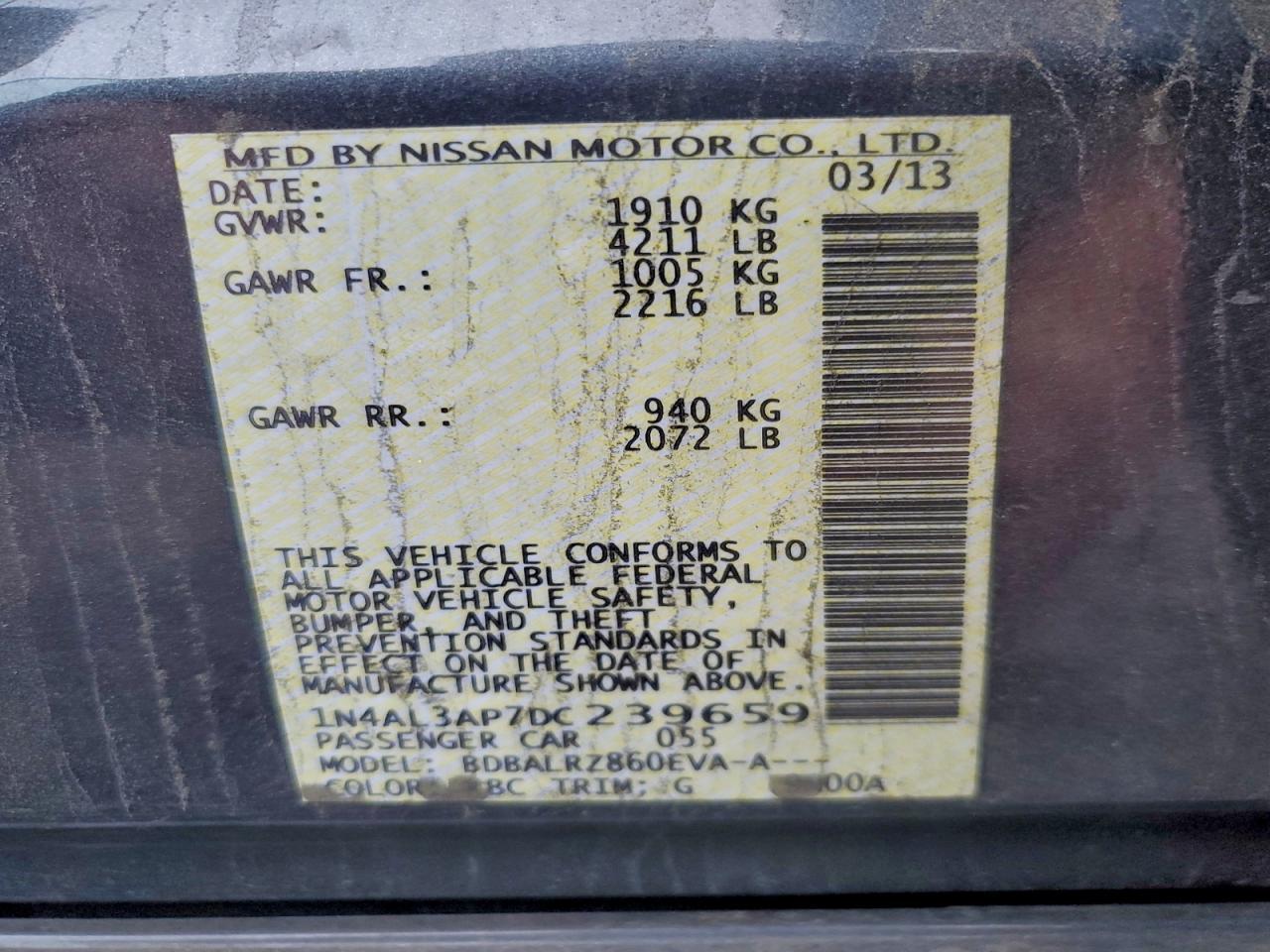 2013 NISSAN ALTIMA