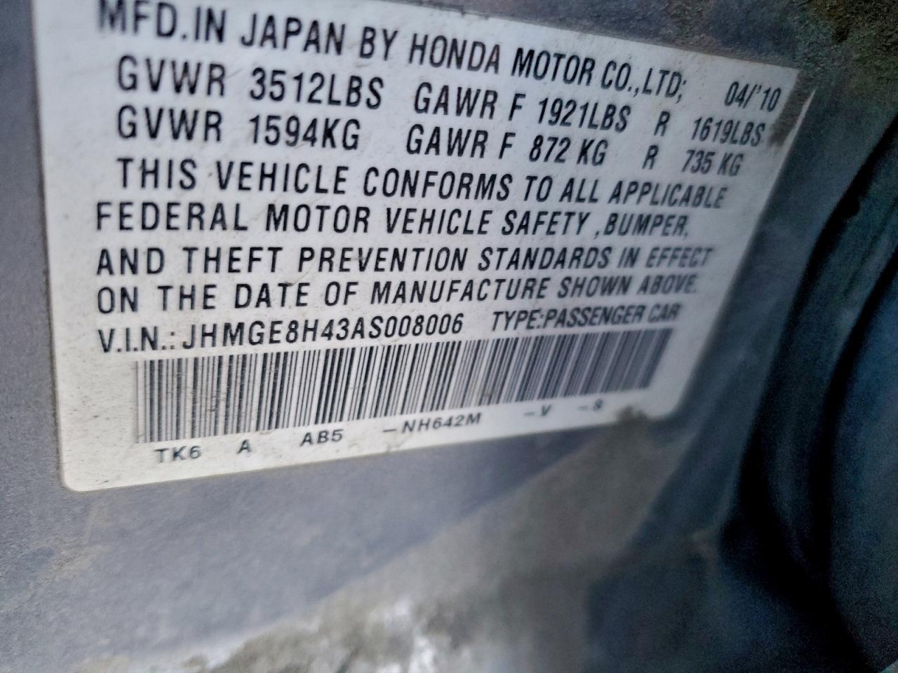 2010 HONDA FIT