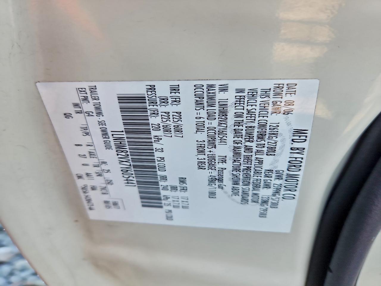 2007 LINCOLN Town Car
