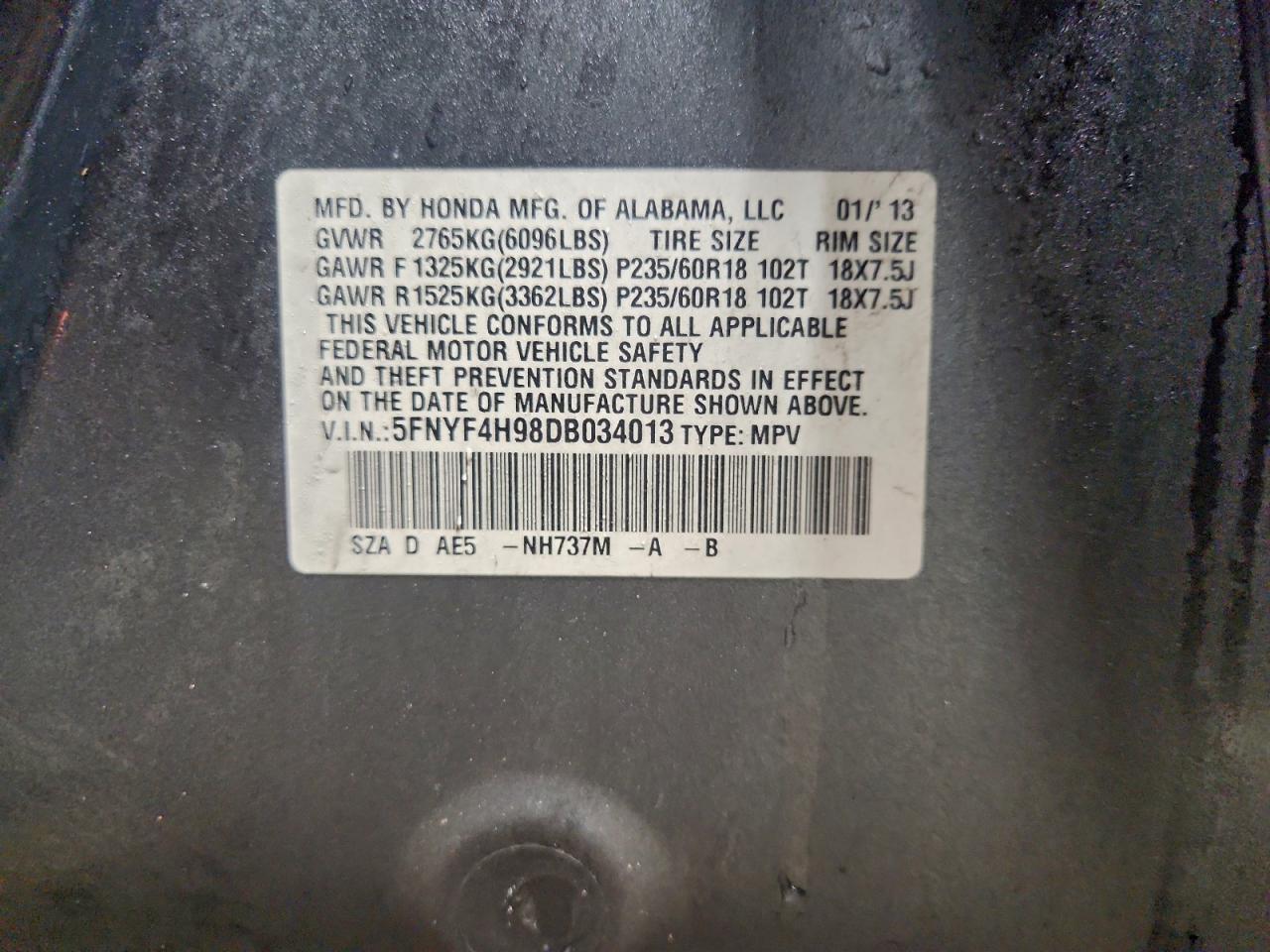 2013 HONDA PILOT