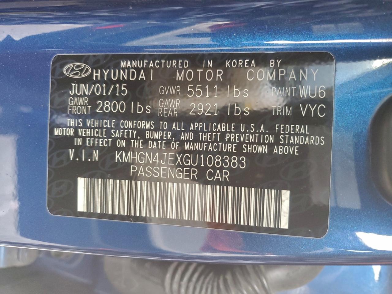 2016 HYUNDAI GENESIS