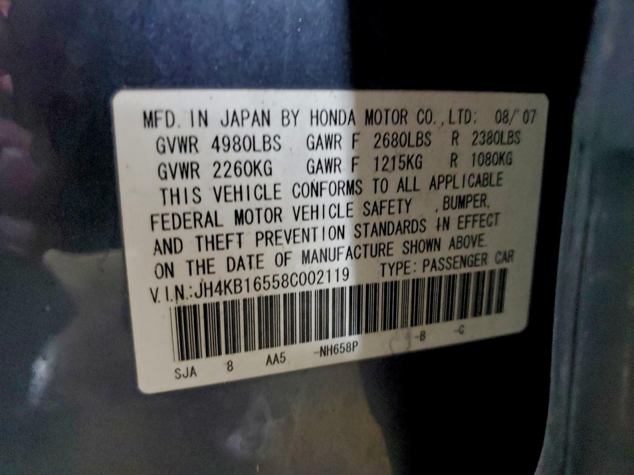 2008 ACURA RL