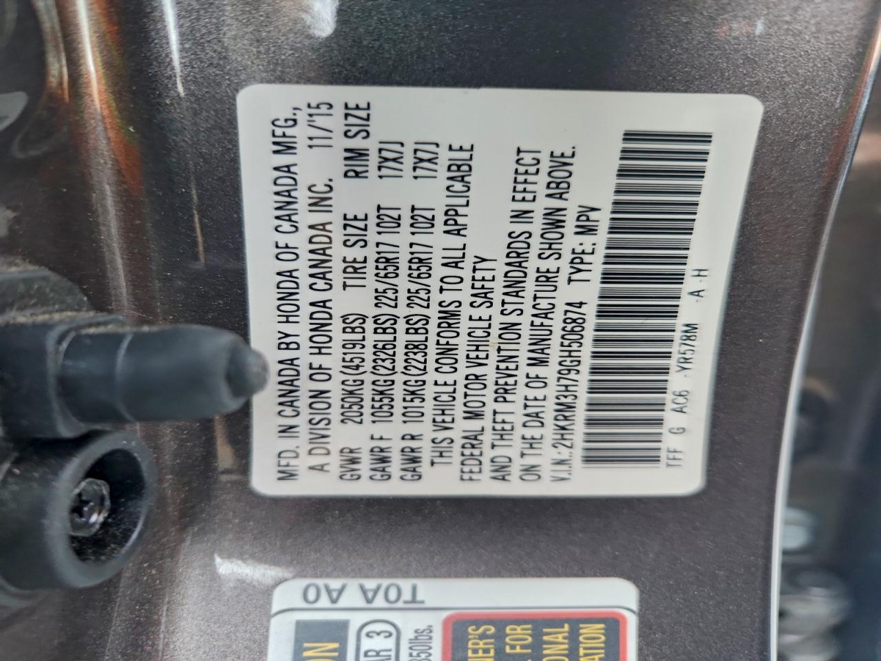 2016 HONDA CR-V