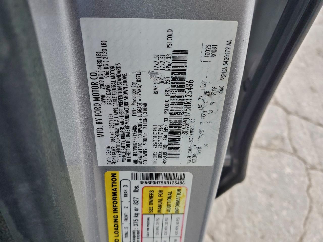 2017 FORD FUSION