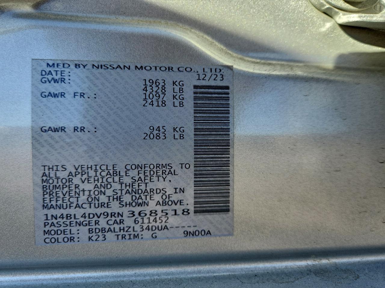2024 NISSAN ALTIMA