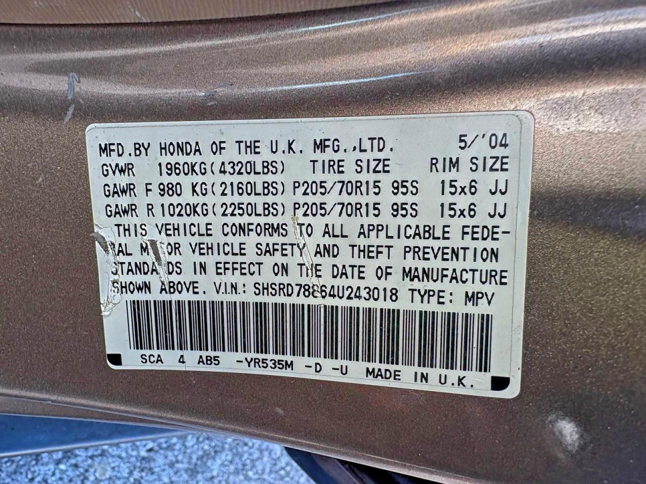 2004 HONDA CR-V