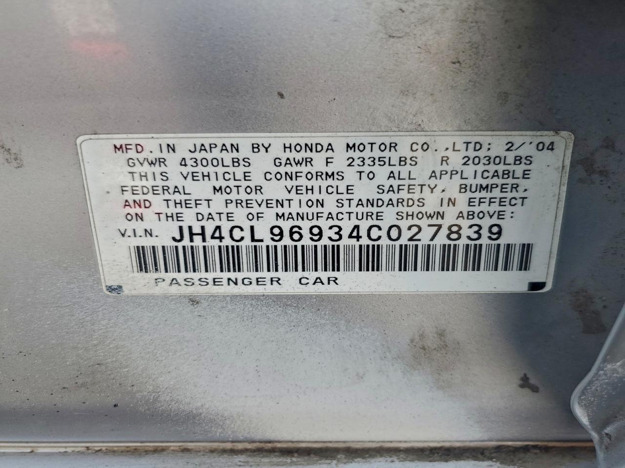 2004 ACURA TSX