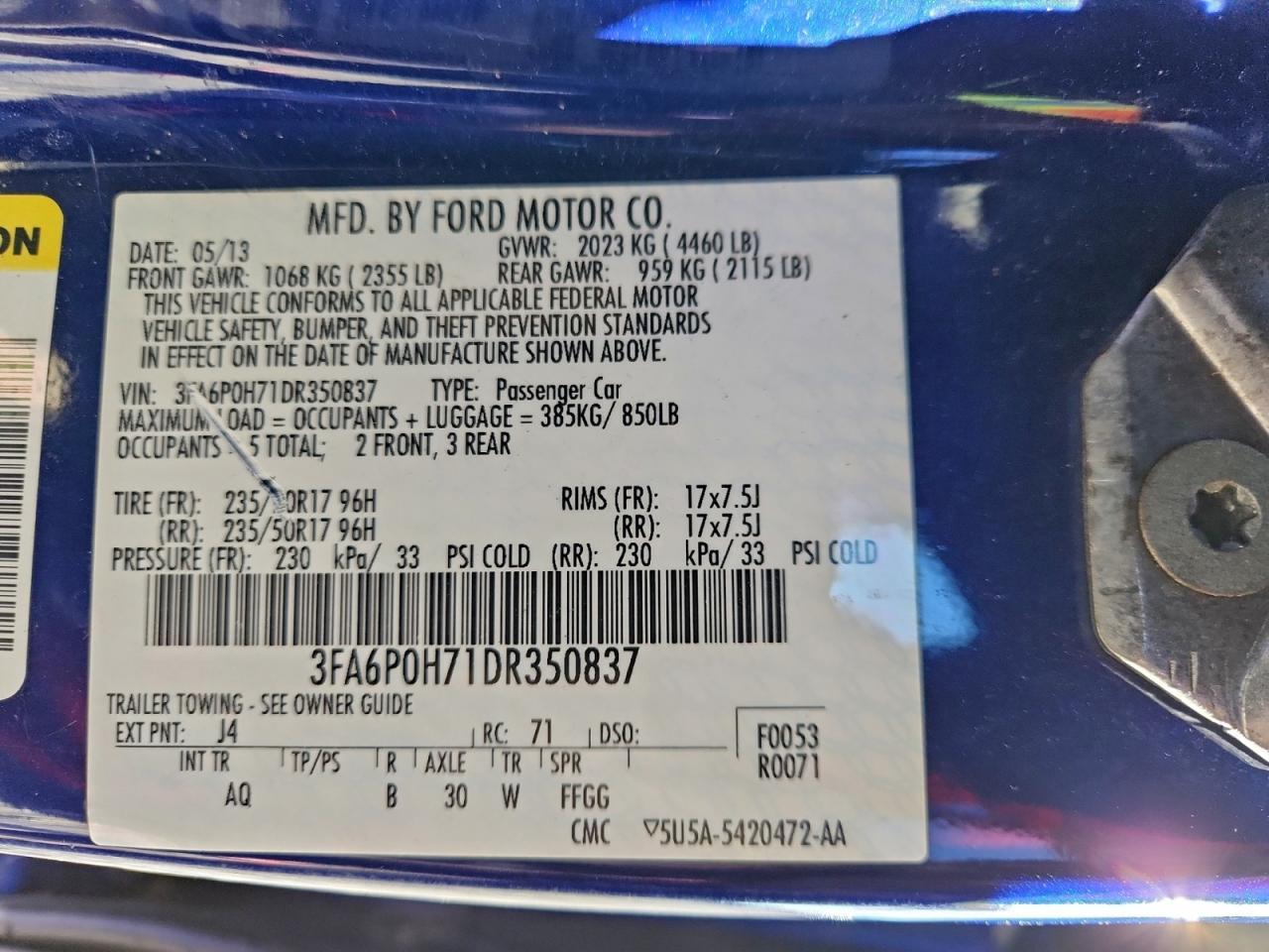 2013 FORD FUSION