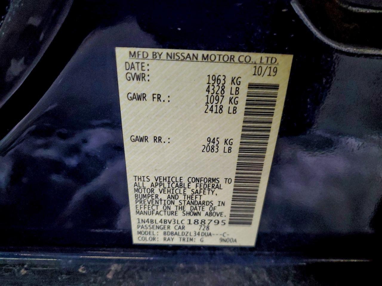 2020 NISSAN ALTIMA