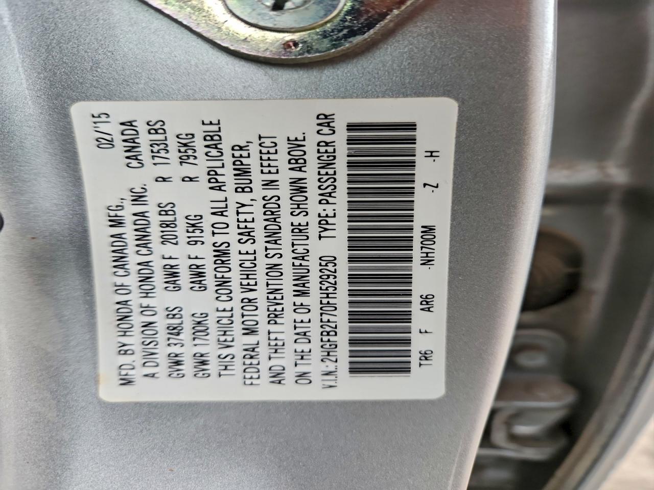 2015 HONDA CIVIC
