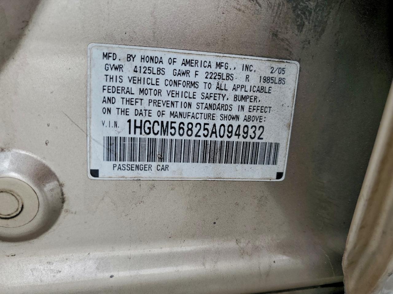 2005 HONDA ACCORD