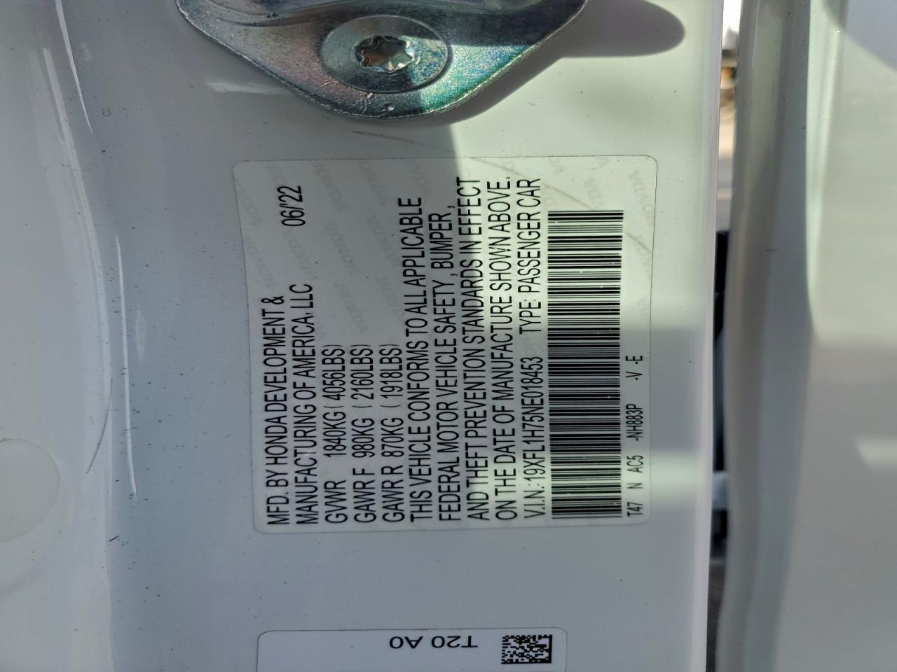 2022 HONDA CIVIC