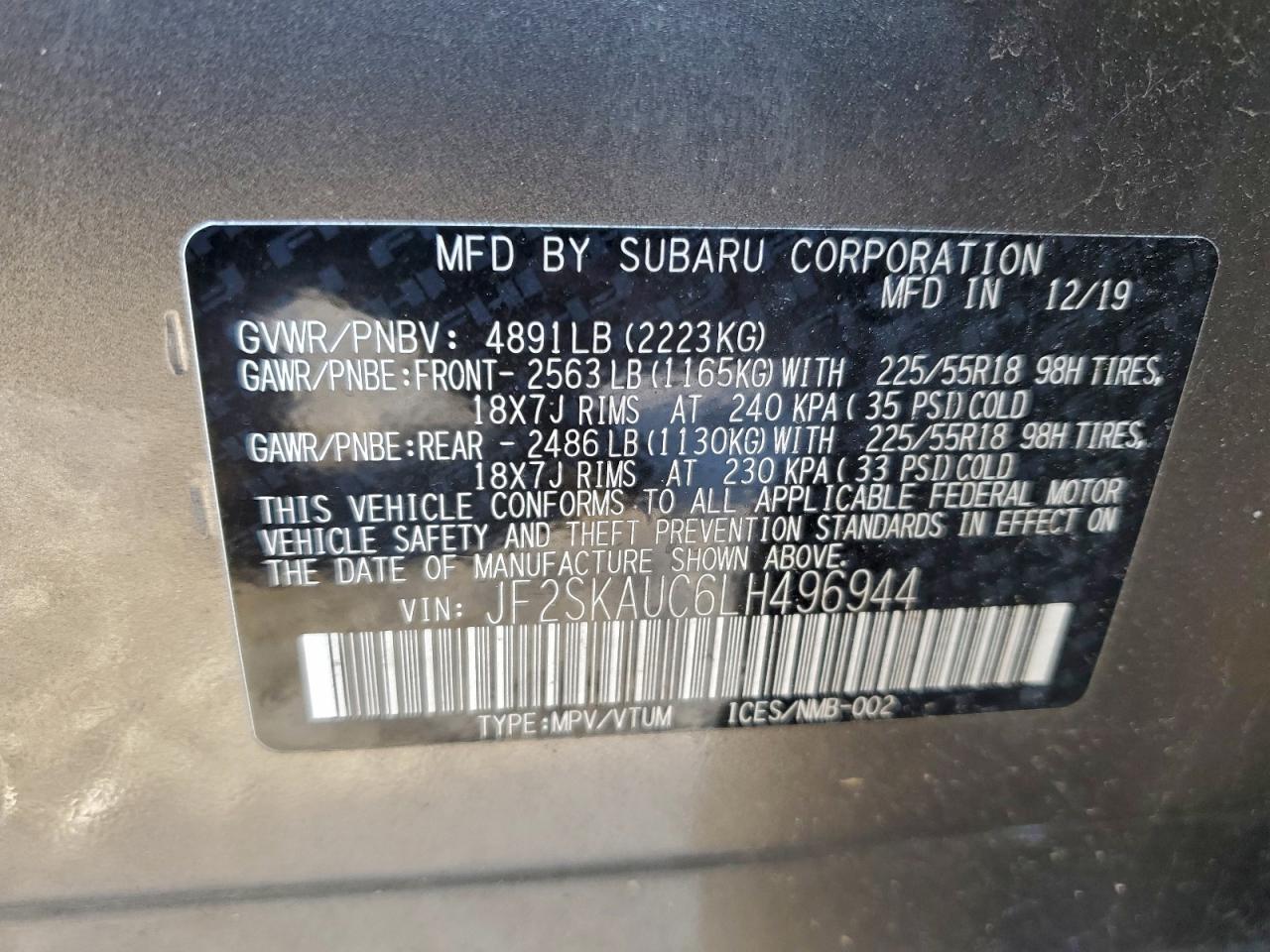 2020 SUBARU FORESTER
