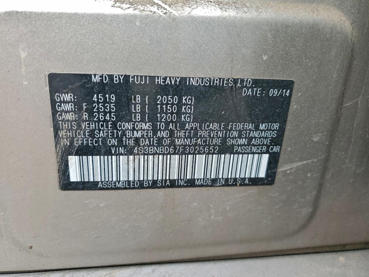 2015 SUBARU Legacy