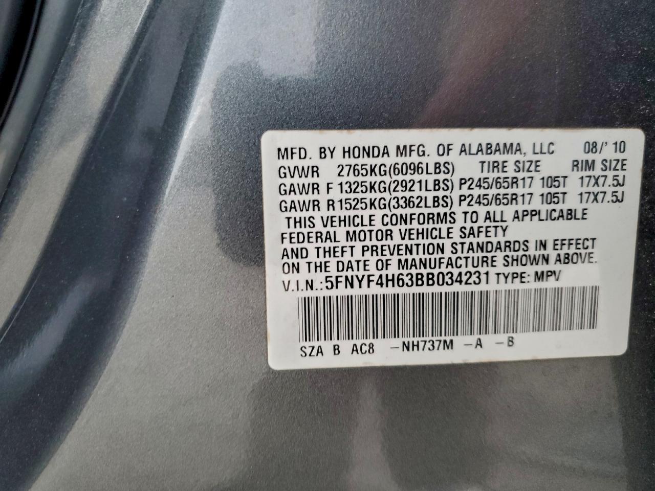 2011 HONDA PILOT