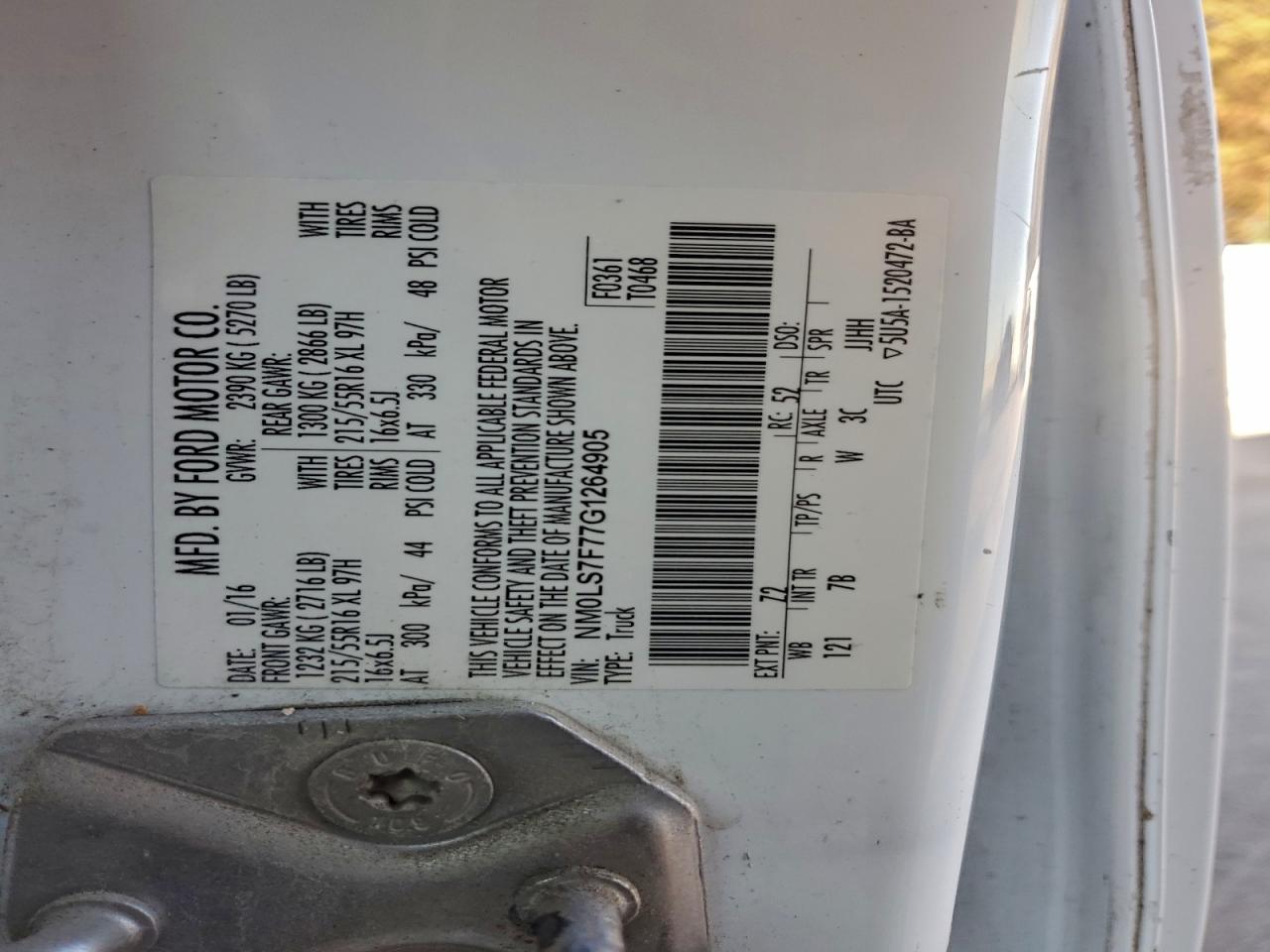 2016 FORD TRANSIT CONNECT