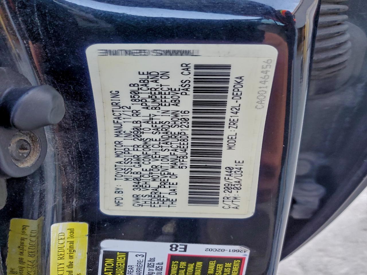 2013 TOYOTA COROLLA