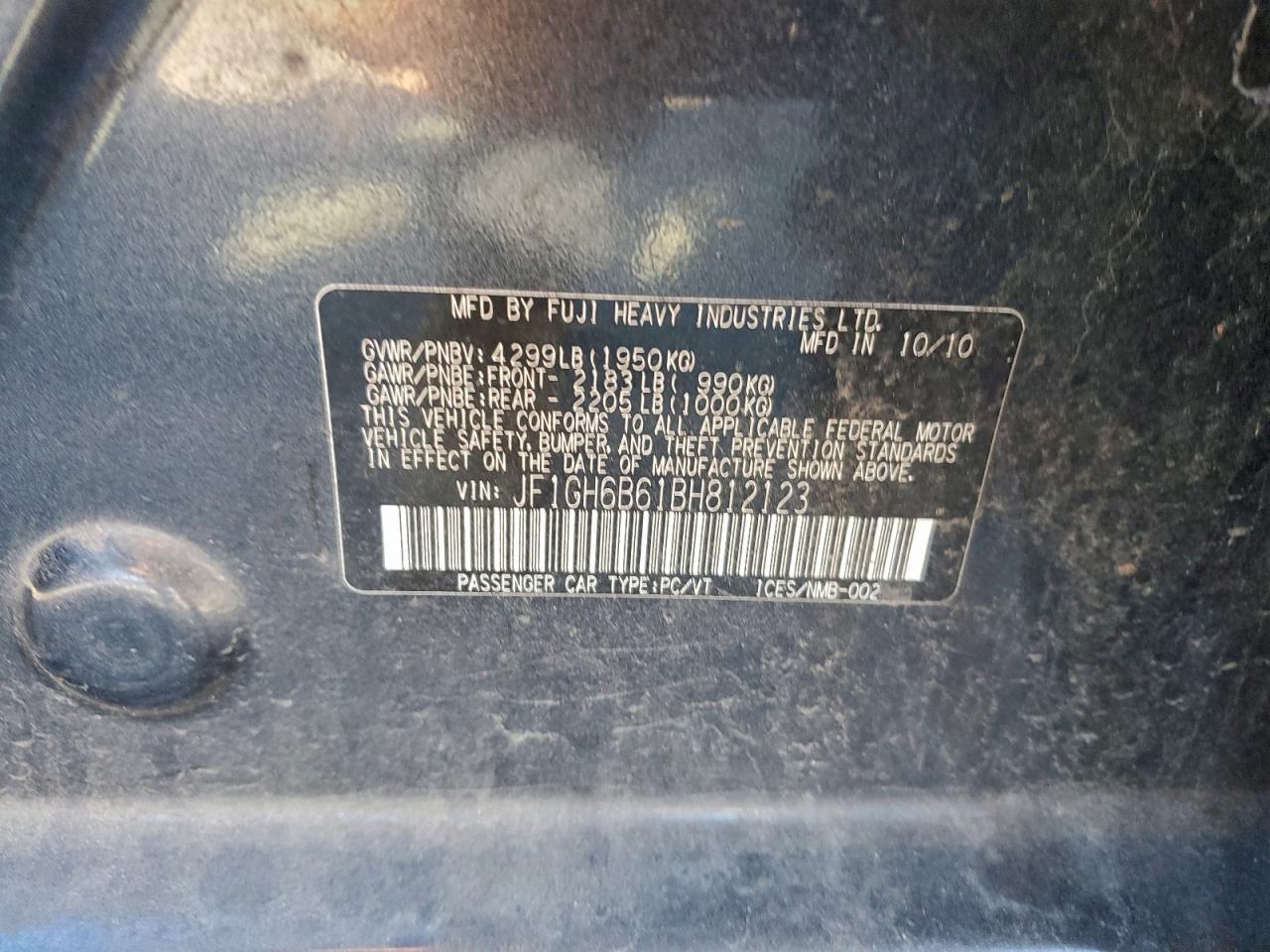 2011 SUBARU IMPREZA