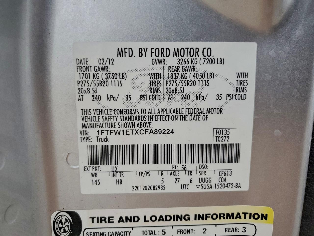 2012 FORD F-150