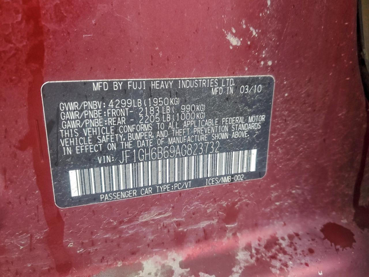 2010 SUBARU IMPREZA