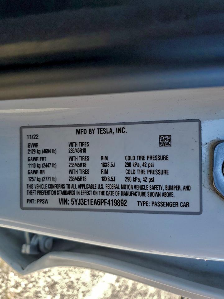 2023 TESLA MODEL 3