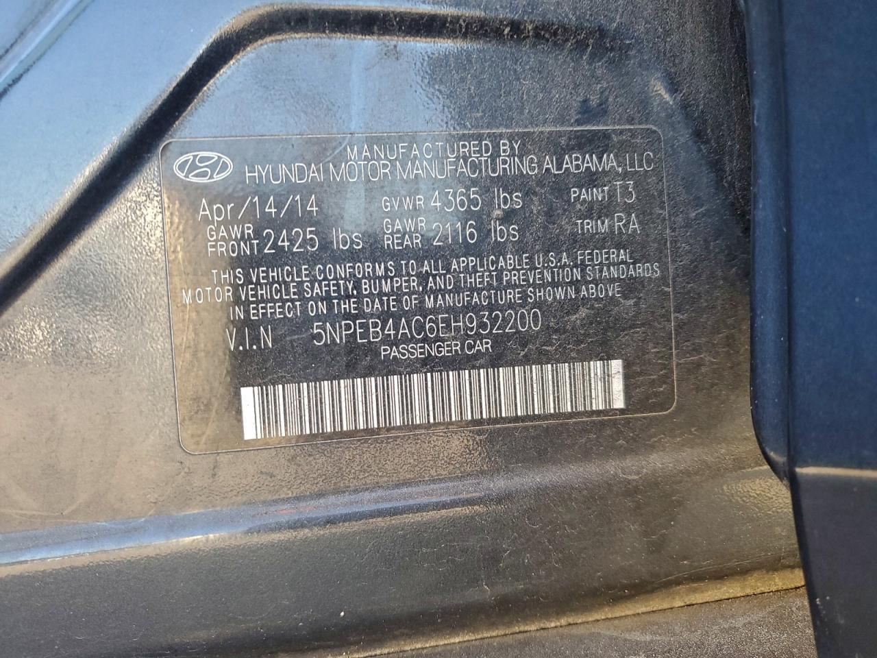 2014 HYUNDAI SONATA