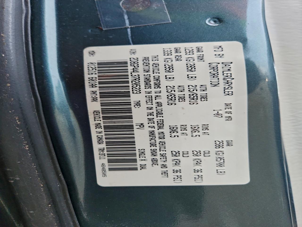 2007 DODGE GRAND CARAVAN
