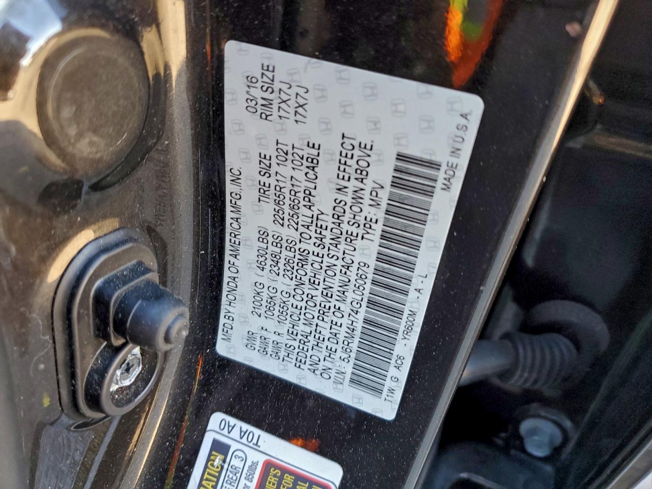 2016 HONDA CR-V