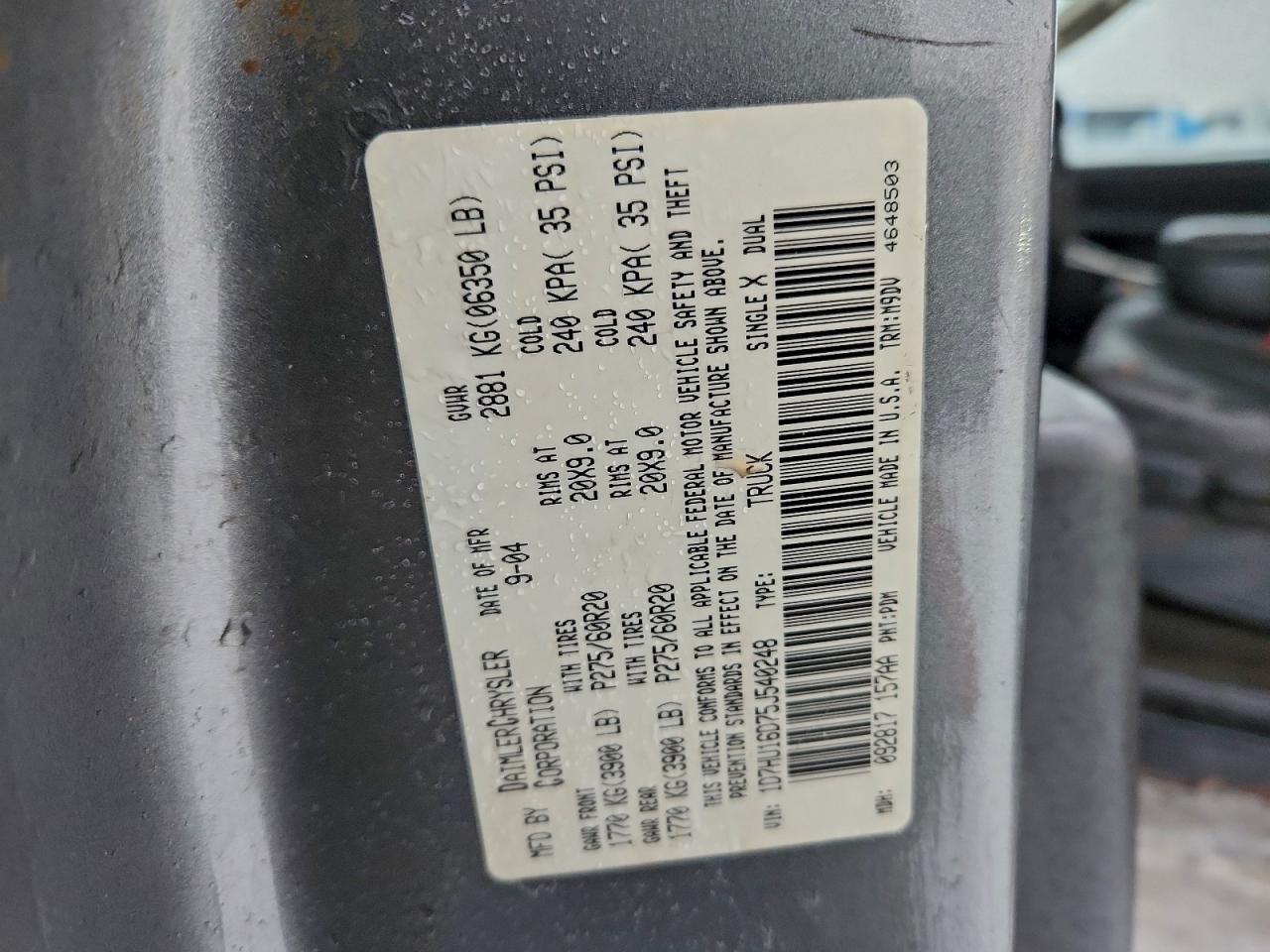 2005 DODGE RAM 1500