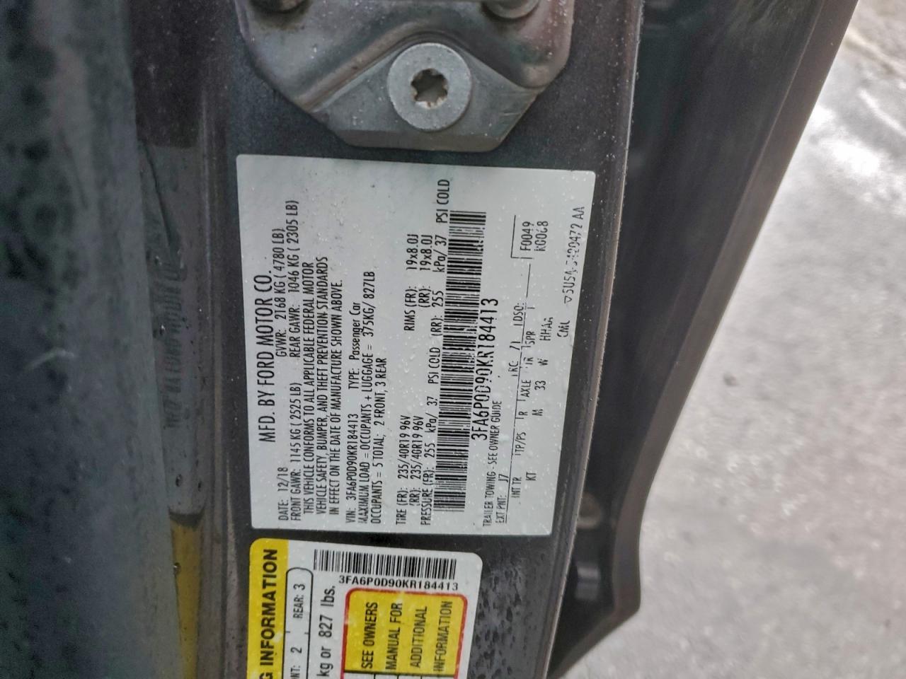 2019 FORD FUSION
