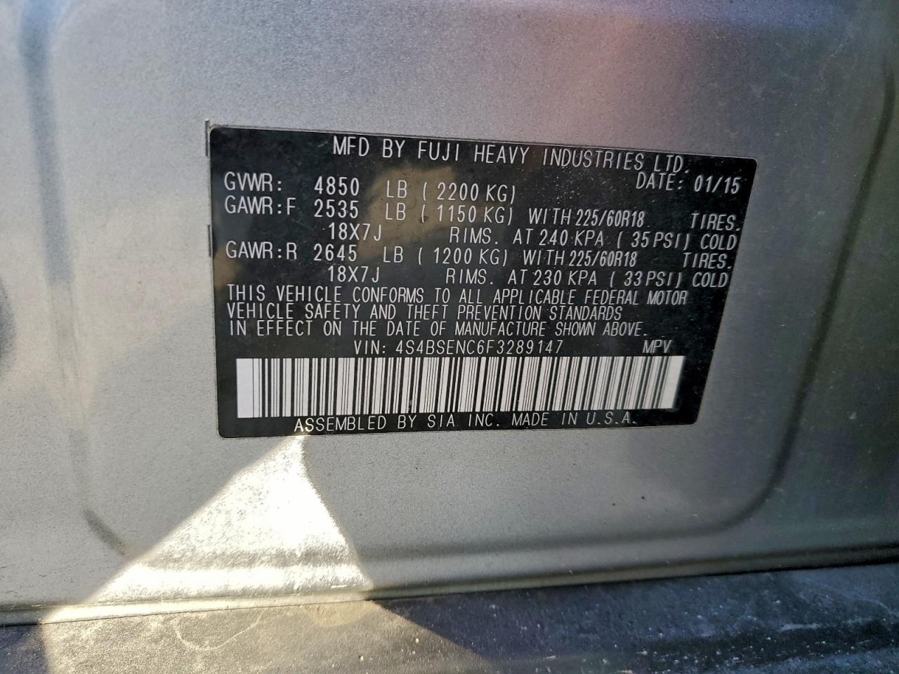 2015 SUBARU Outback
