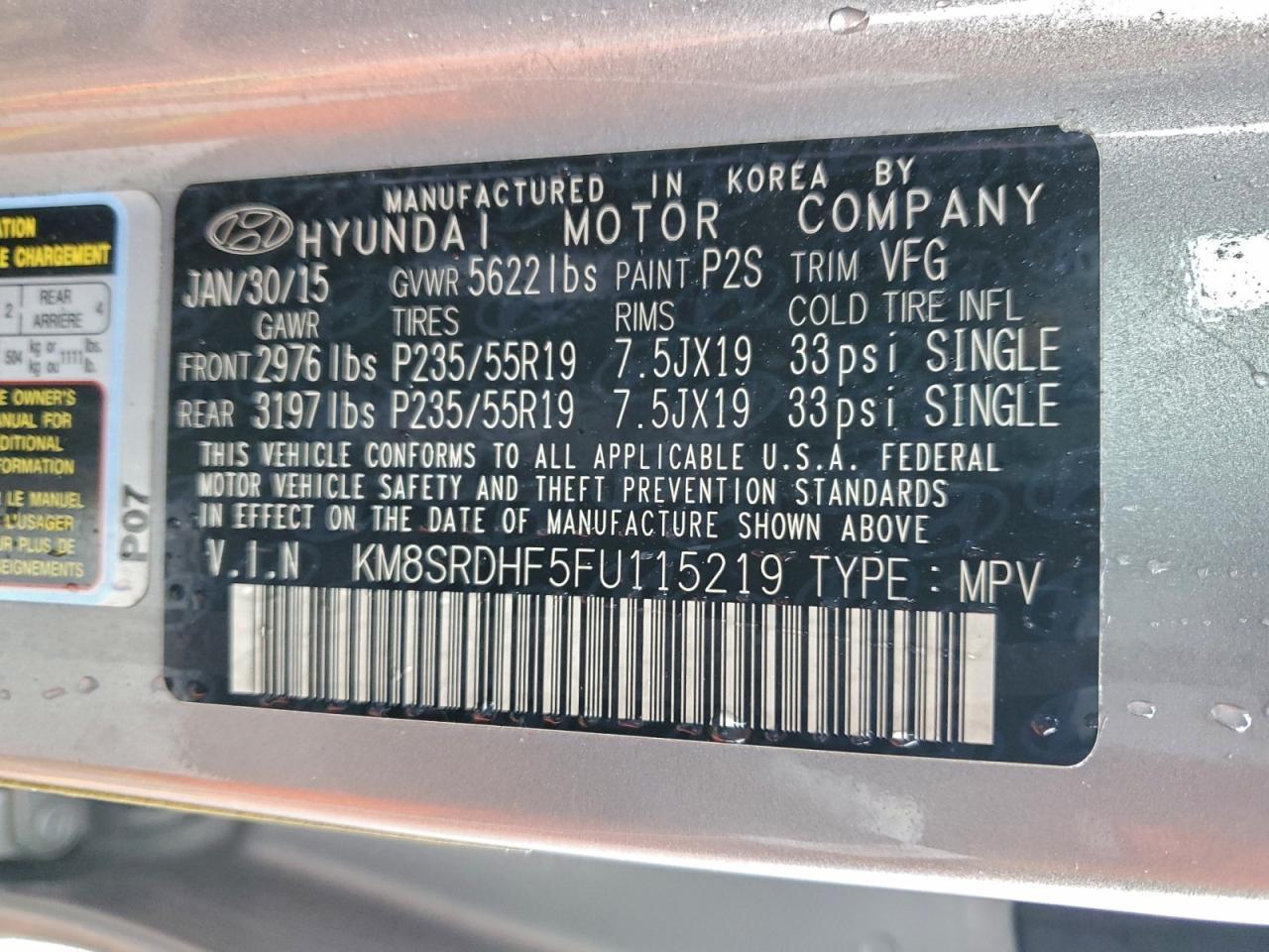 2015 HYUNDAI SANTA FE