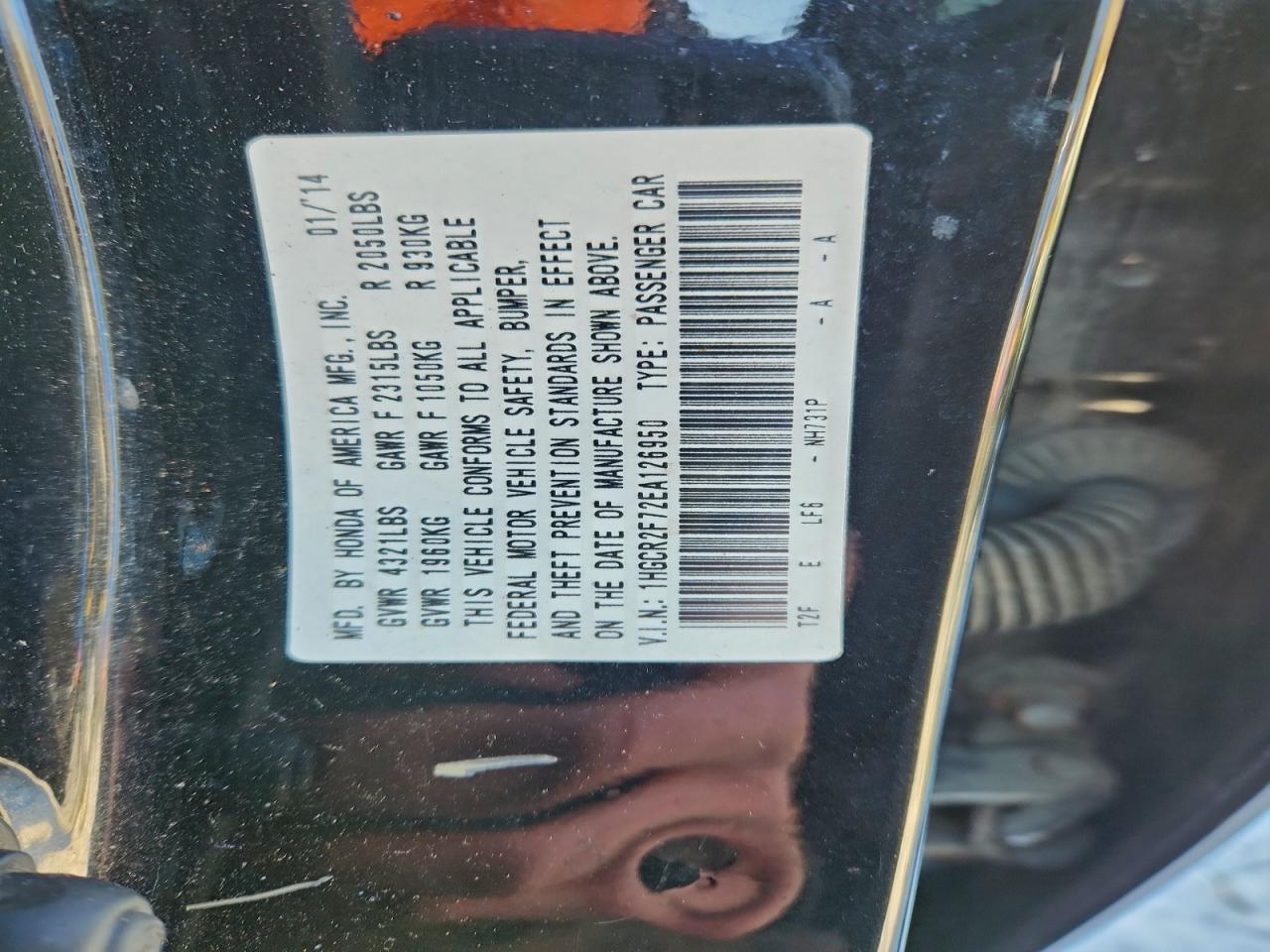 2016 HONDA ACCORD
