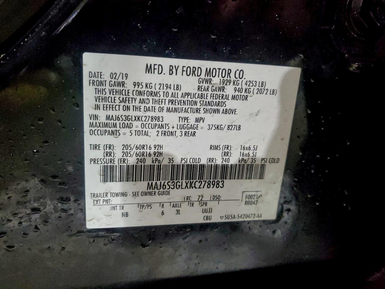2019 FORD EcoSport