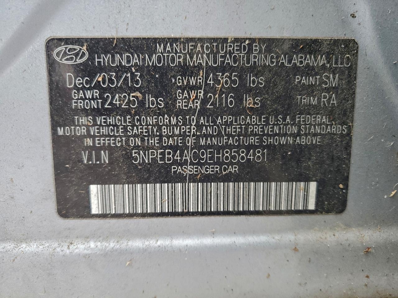 2014 HYUNDAI SONATA