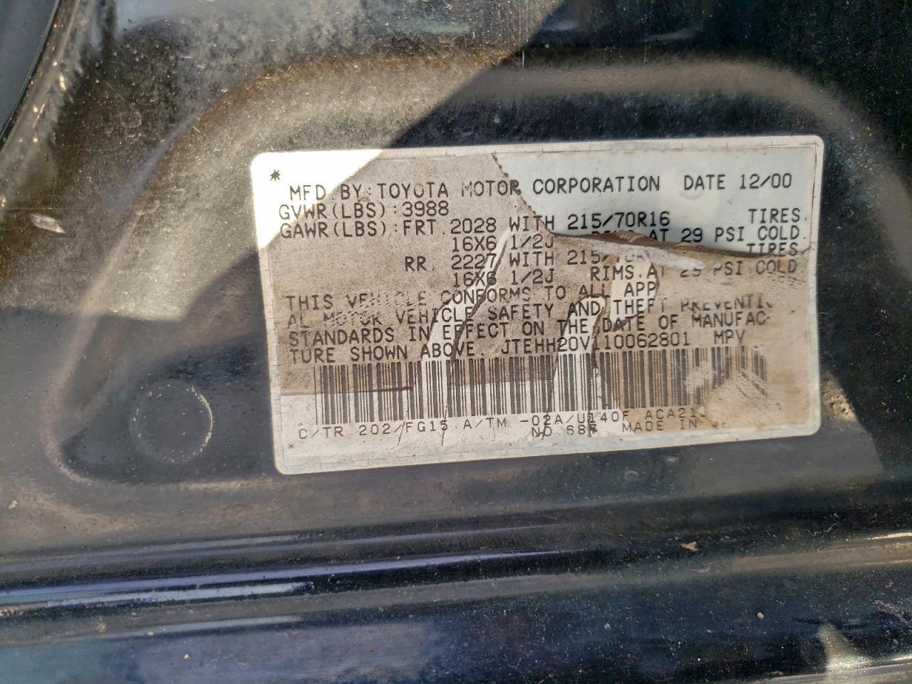 2001 TOYOTA RAV4