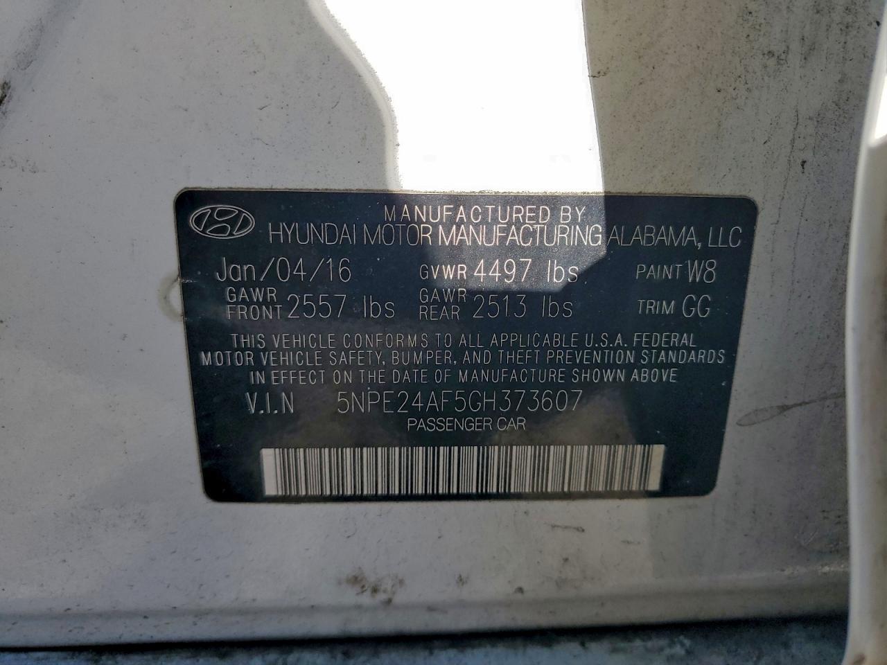 2016 HYUNDAI SONATA
