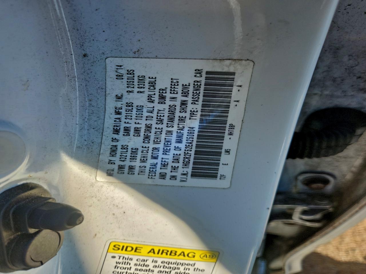 2014 HONDA ACCORD