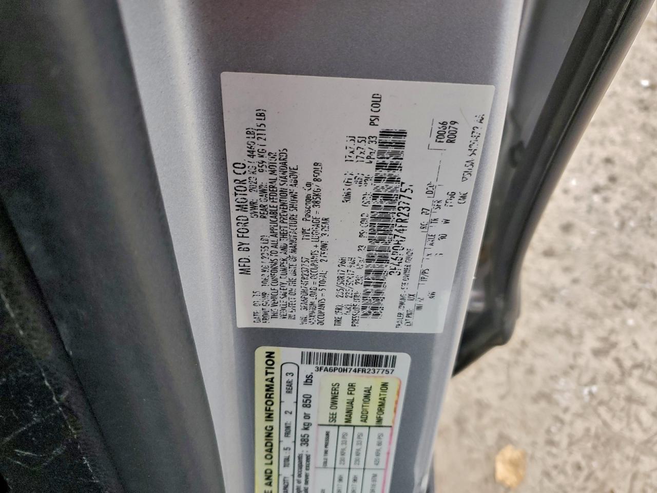 2015 FORD FUSION
