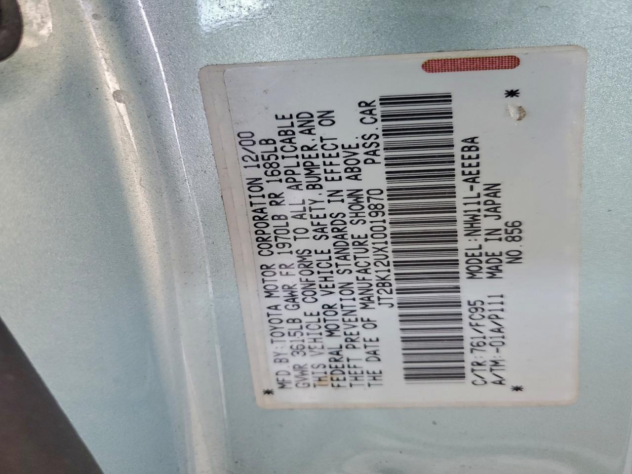 2001 TOYOTA PRIUS