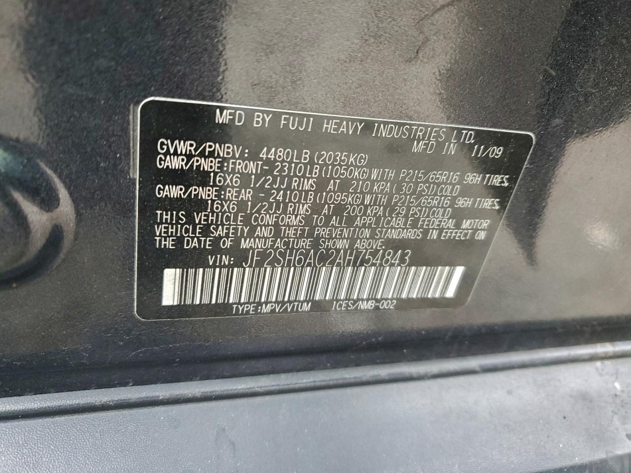 2010 SUBARU FORESTER