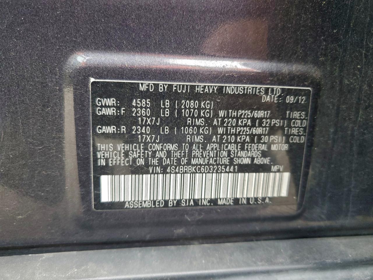 2013 SUBARU Outback