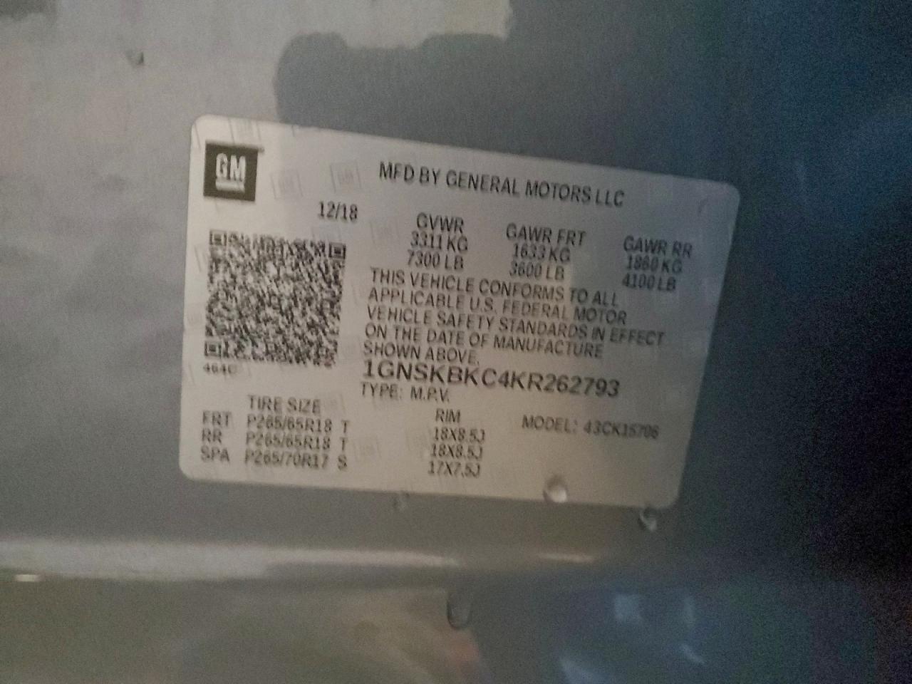 2019 CHEVROLET Tahoe