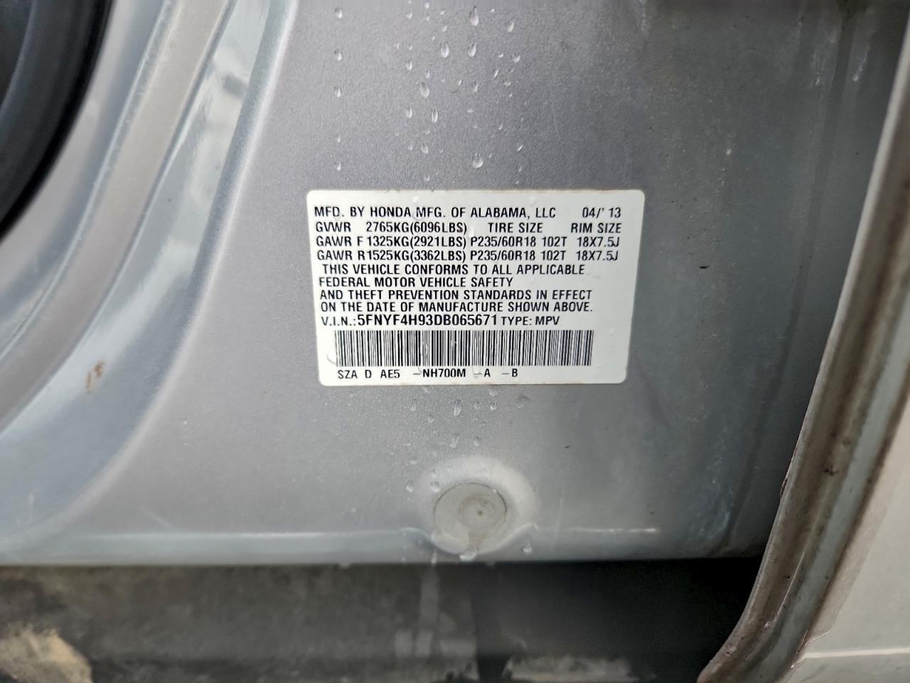 2013 HONDA PILOT