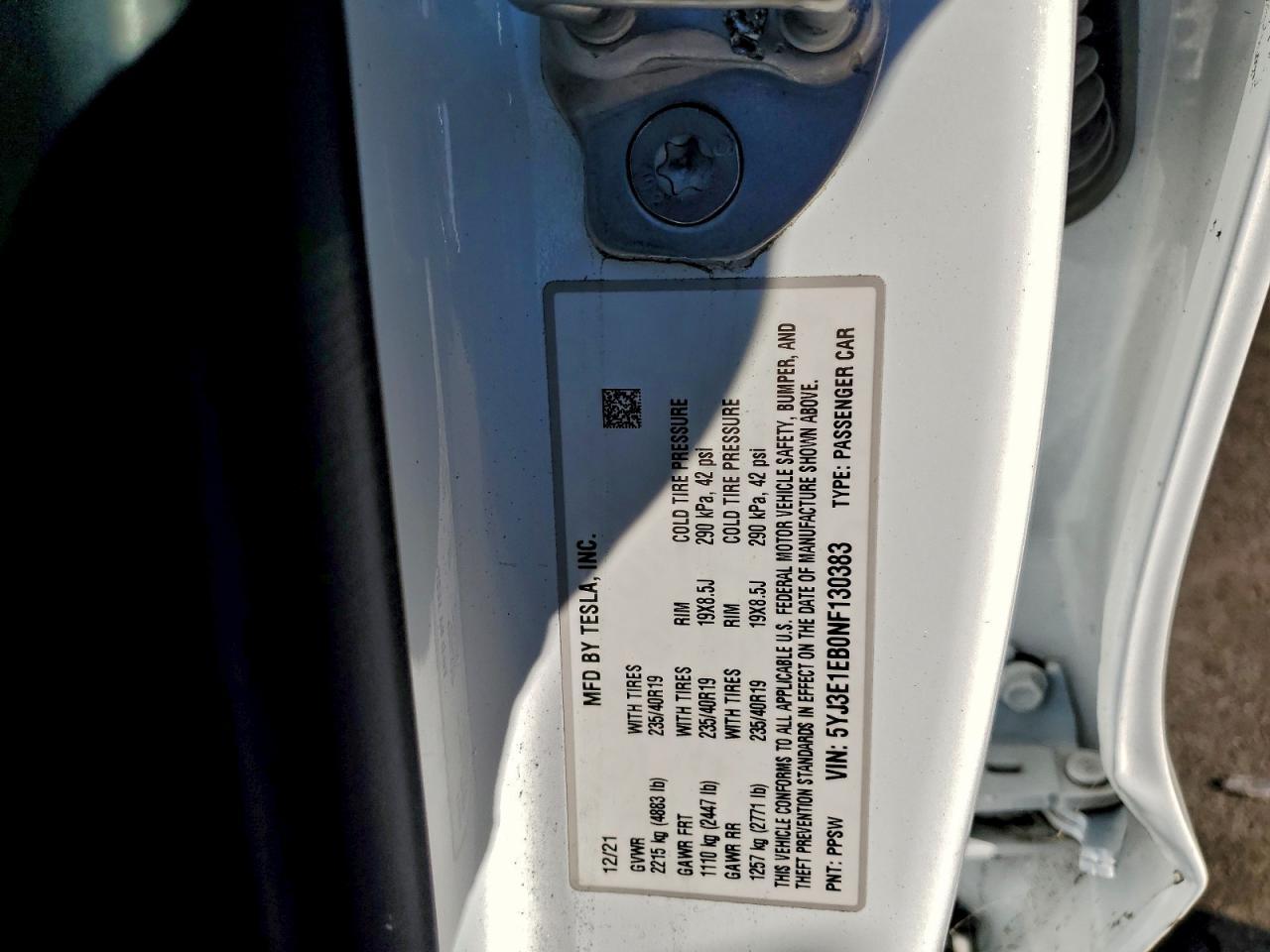 2022 TESLA MODEL 3