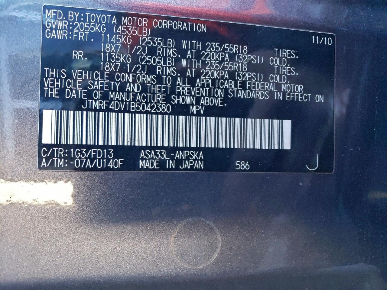 2011 TOYOTA RAV4