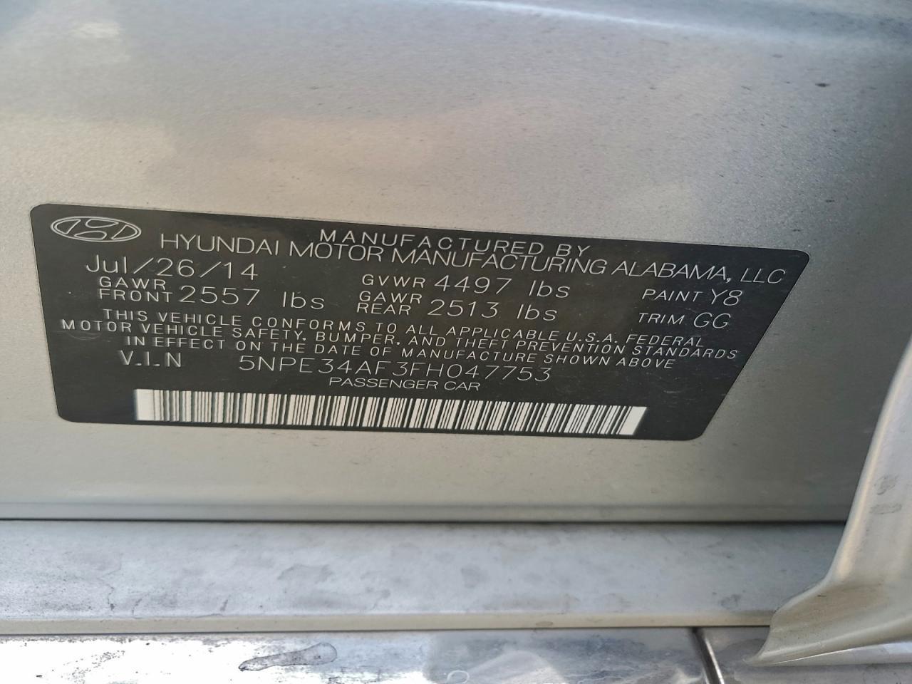 2015 HYUNDAI SONATA